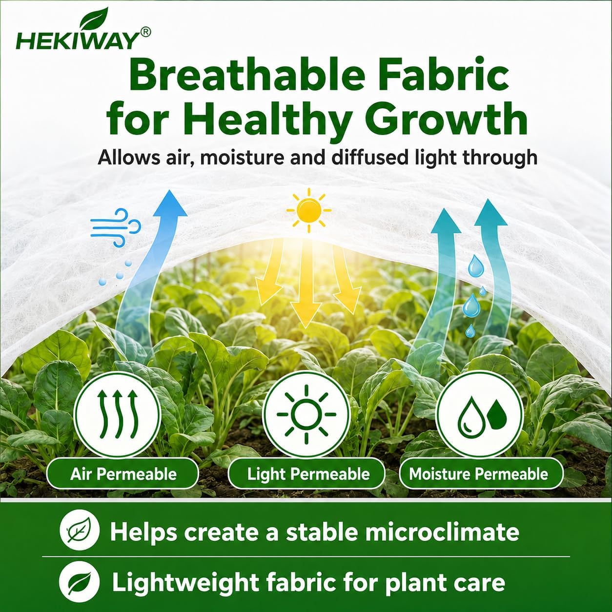 Detalle de HEKIWAY FHFT40FT Frost Cloth, 10 x 40 ft Plant Cover, 1.5 oz/yd² PP