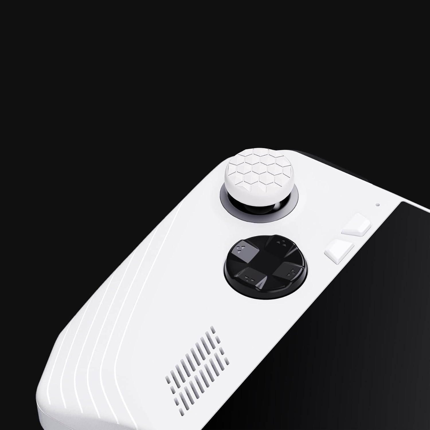 Thumbnail 6 de PlayVital White Thumbsticks Grips Caps for ROG Ally (Diamond Grain & Crack Bomb Design)