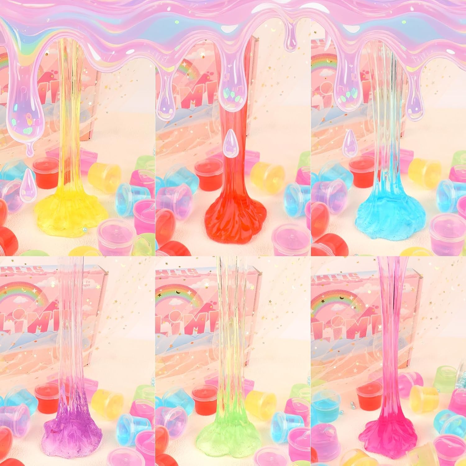 Thumbnail 4 de 24 Pack Mini Slime – Clear, Non-Sticky & Stretchy Party Favour Kit