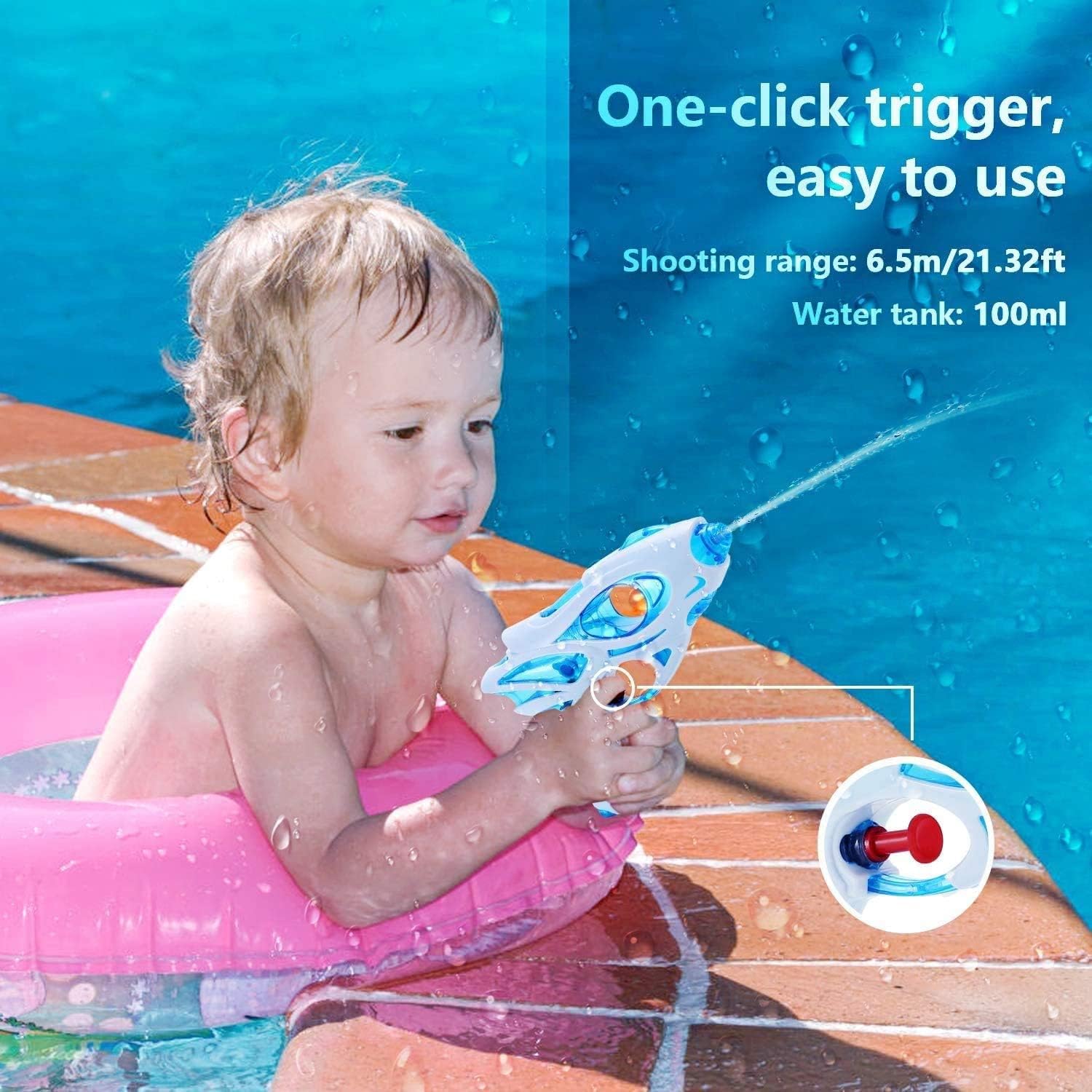 Thumbnail 2 de Muslecid Water Pistols for Kids – 3 Pack: Super Gun Blaster Outdoor Toy