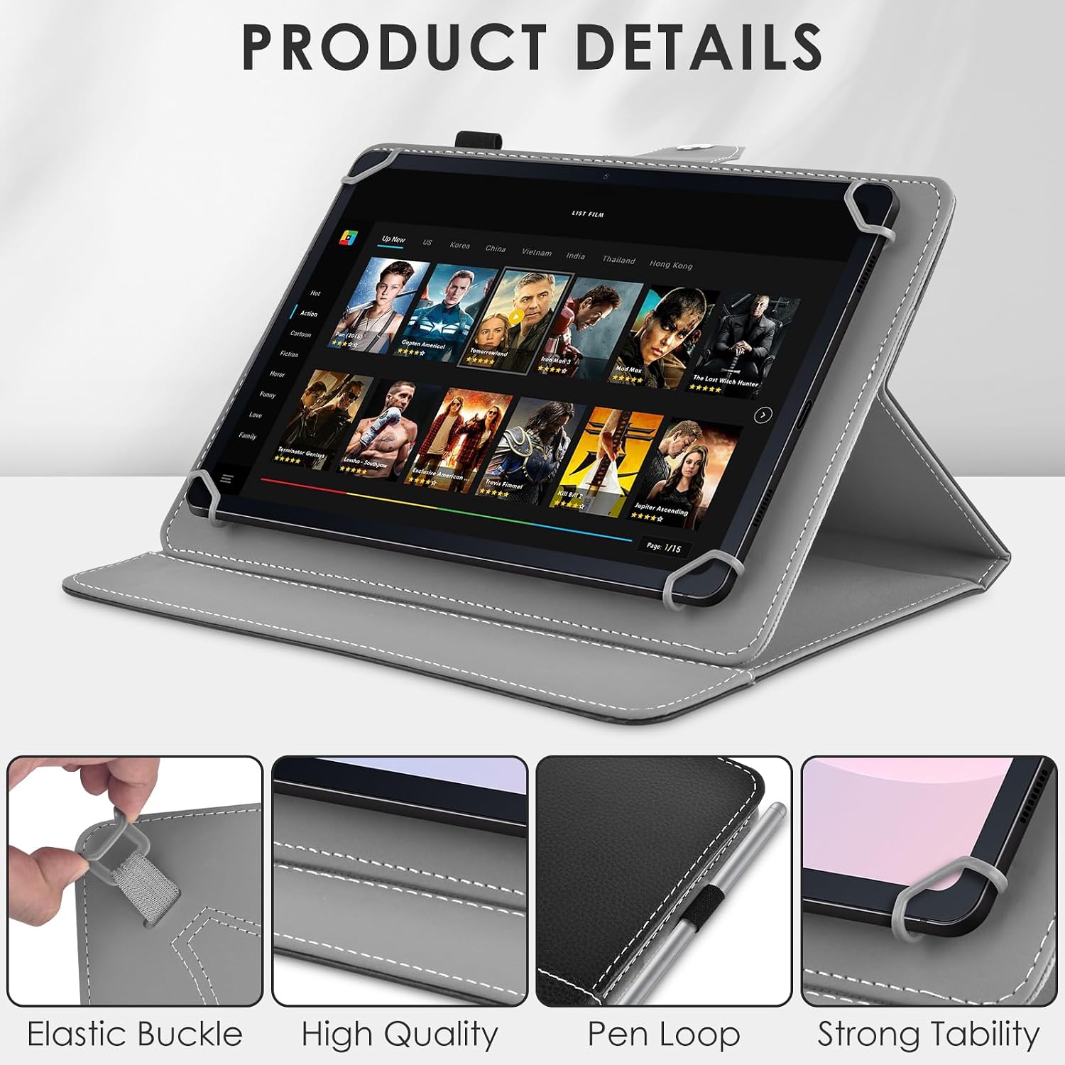 Thumbnail 2 de KATUMO Universal 11 inch Tablet Case Folio Leather