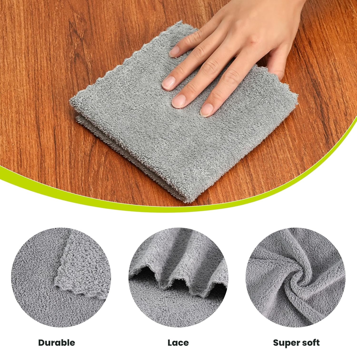 Thumbnail 1 de Neessno 12 Pack Cleaning Cloths: Ultra Soft, Ultra Absorbent Microfiber Rags