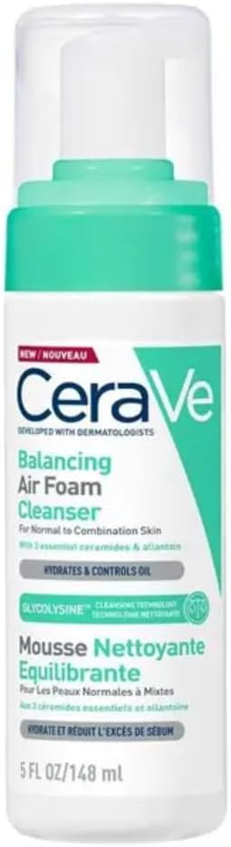 Detalle de CeraVe Balancing Air Foam Cleanser with Glycolysine Cleansing Technology, 148ml