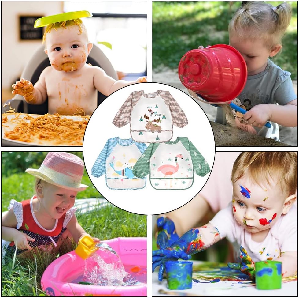 Thumbnail 5 de Vicloon Baby Lätzchen mit Lange Ärmeln 6–24 Monate