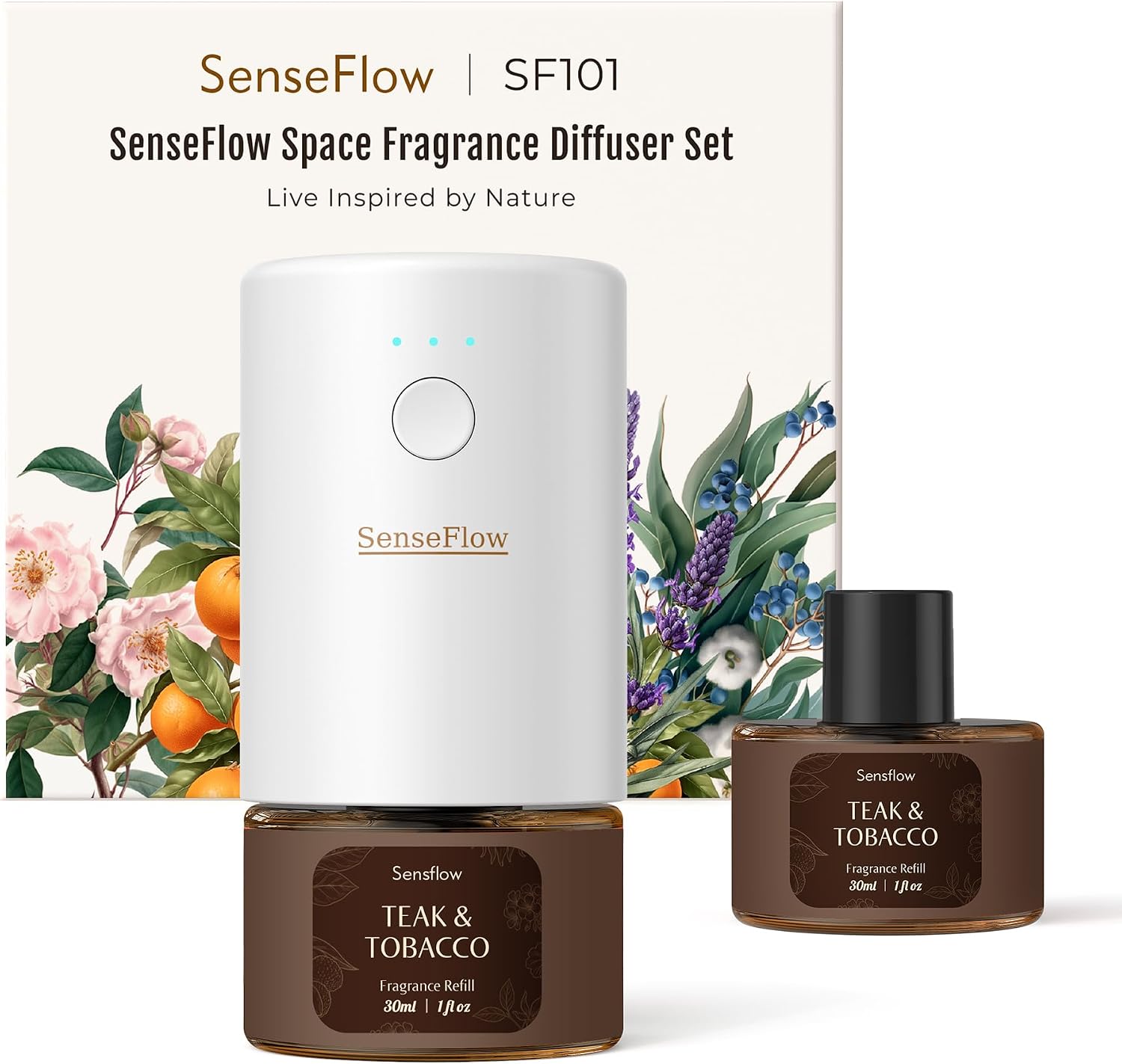 Detalle de SenseFlow SF101 PRO Diffusore di Oli Essenziali Ultrasuoni senza Acqua – Teak e Tabacco