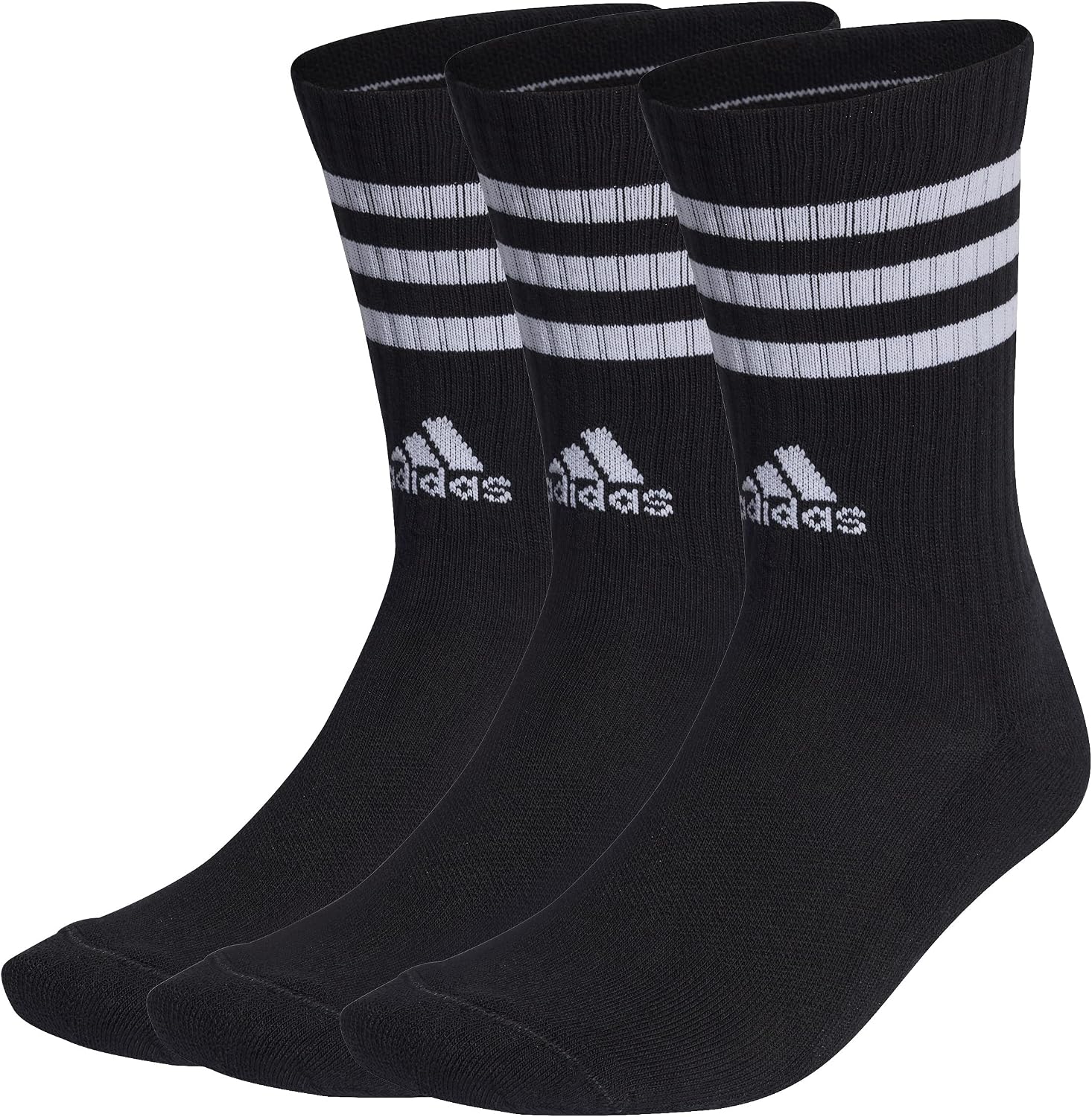 Detalle 2 de adidas 3‑Stripes Cushioned Crew Socks — 3 pares