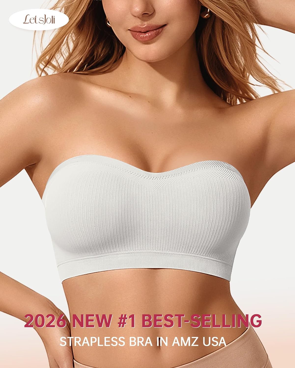 Thumbnail 2 de LetsJoli Strapless Push-Up Bandeau Bra with Silicone Grip