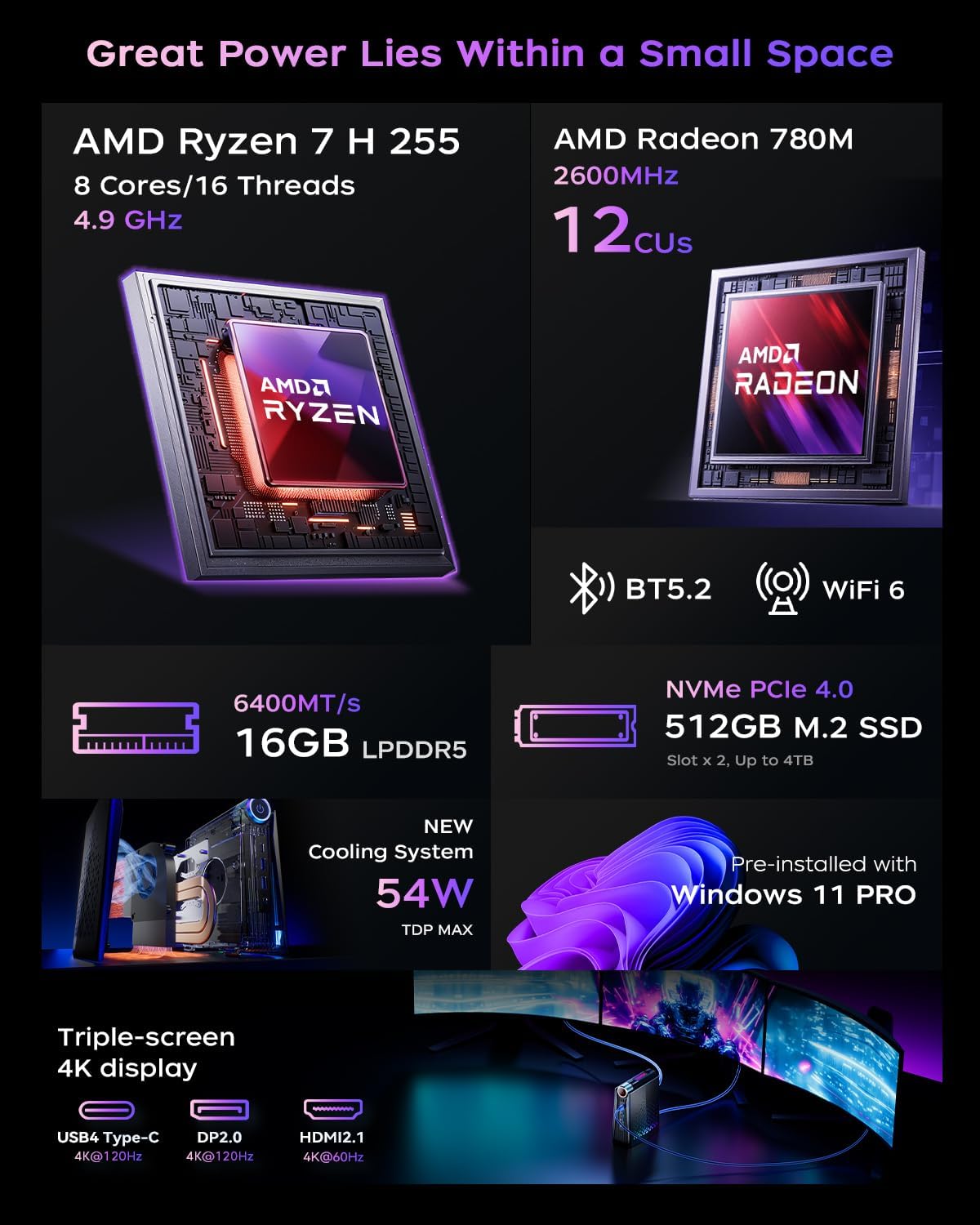 Thumbnail 1 de ACEMAGICIAN S3A Gaming Mini PC with Ryzen 7 H 255 and Radeon 780M