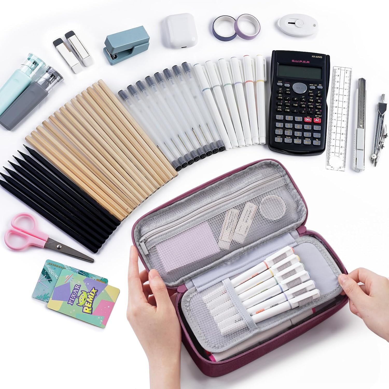 Detalle de WEMATE Large Pencil Case: A practical, durable organiser for daily stationery