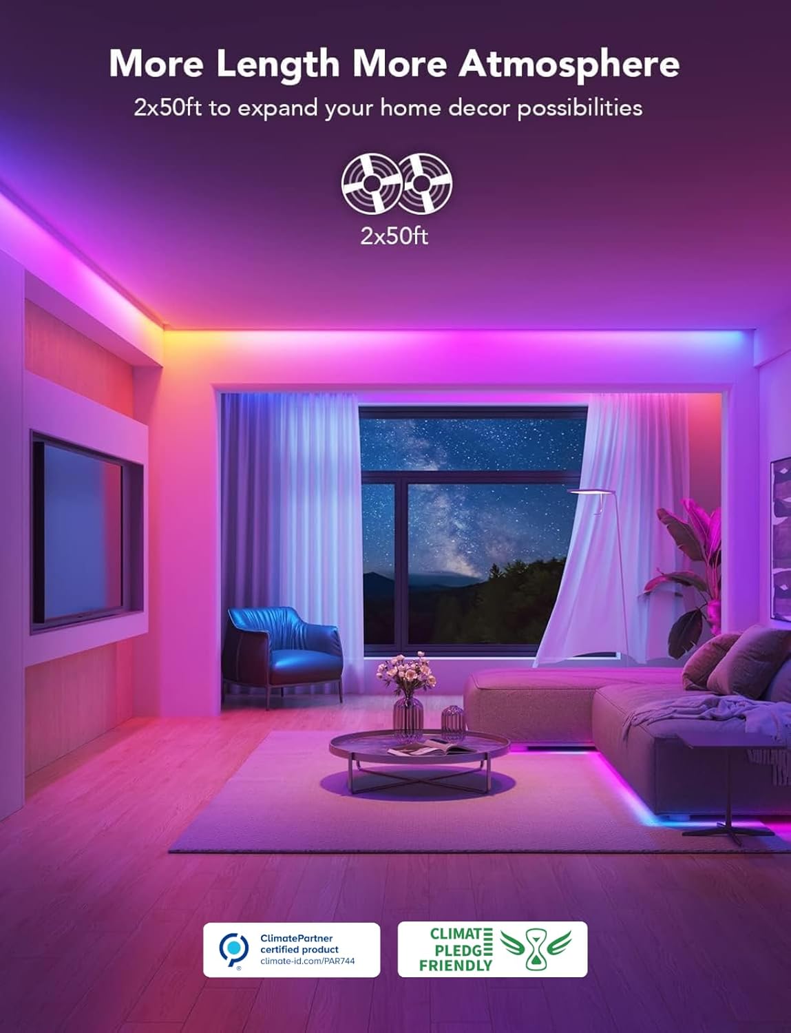 Detalle 2 de Govee 100ft RGBIC LED Strip Lights