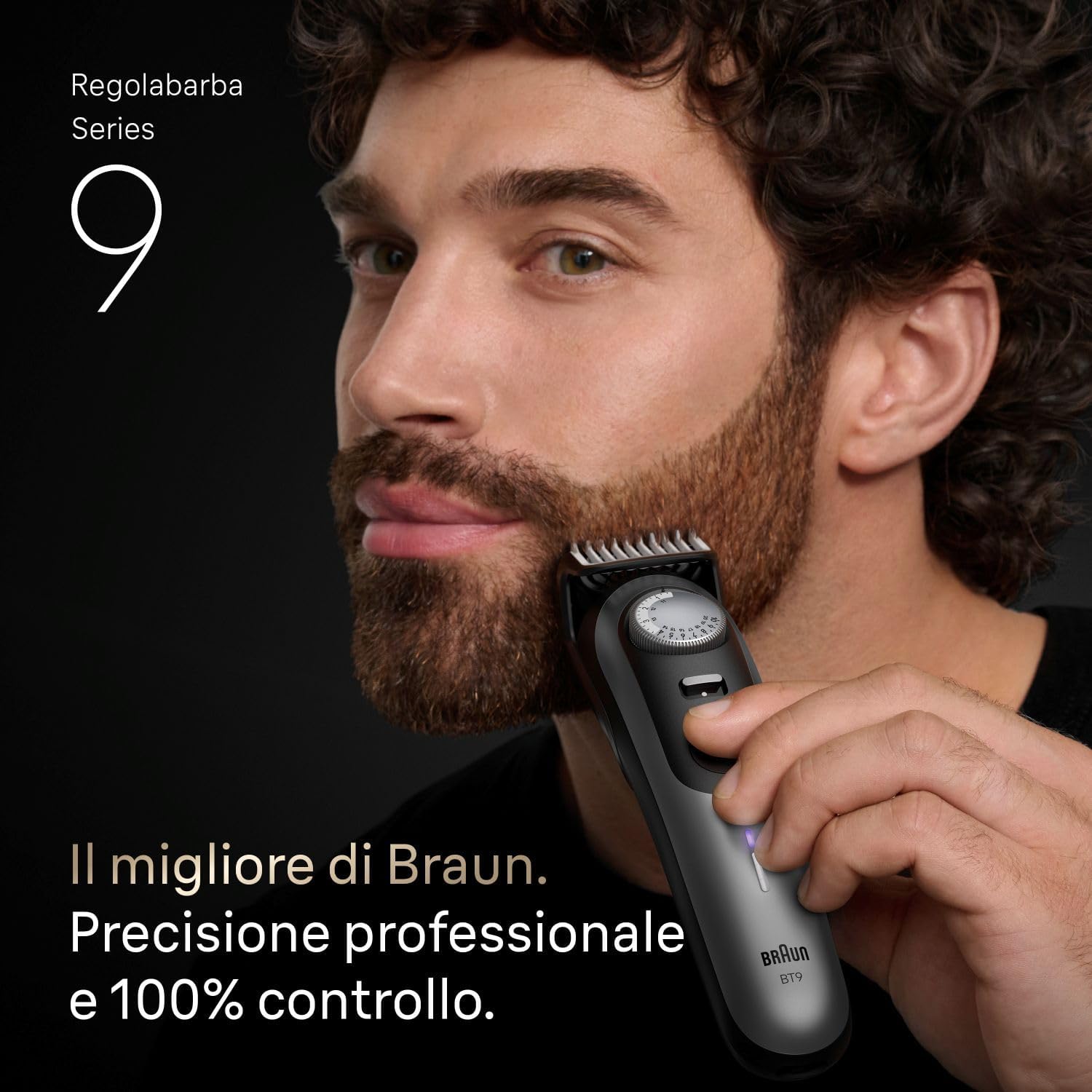 Detalle de Braun BT9545 Series 9 regolabarba uomo con 52 lunghezze