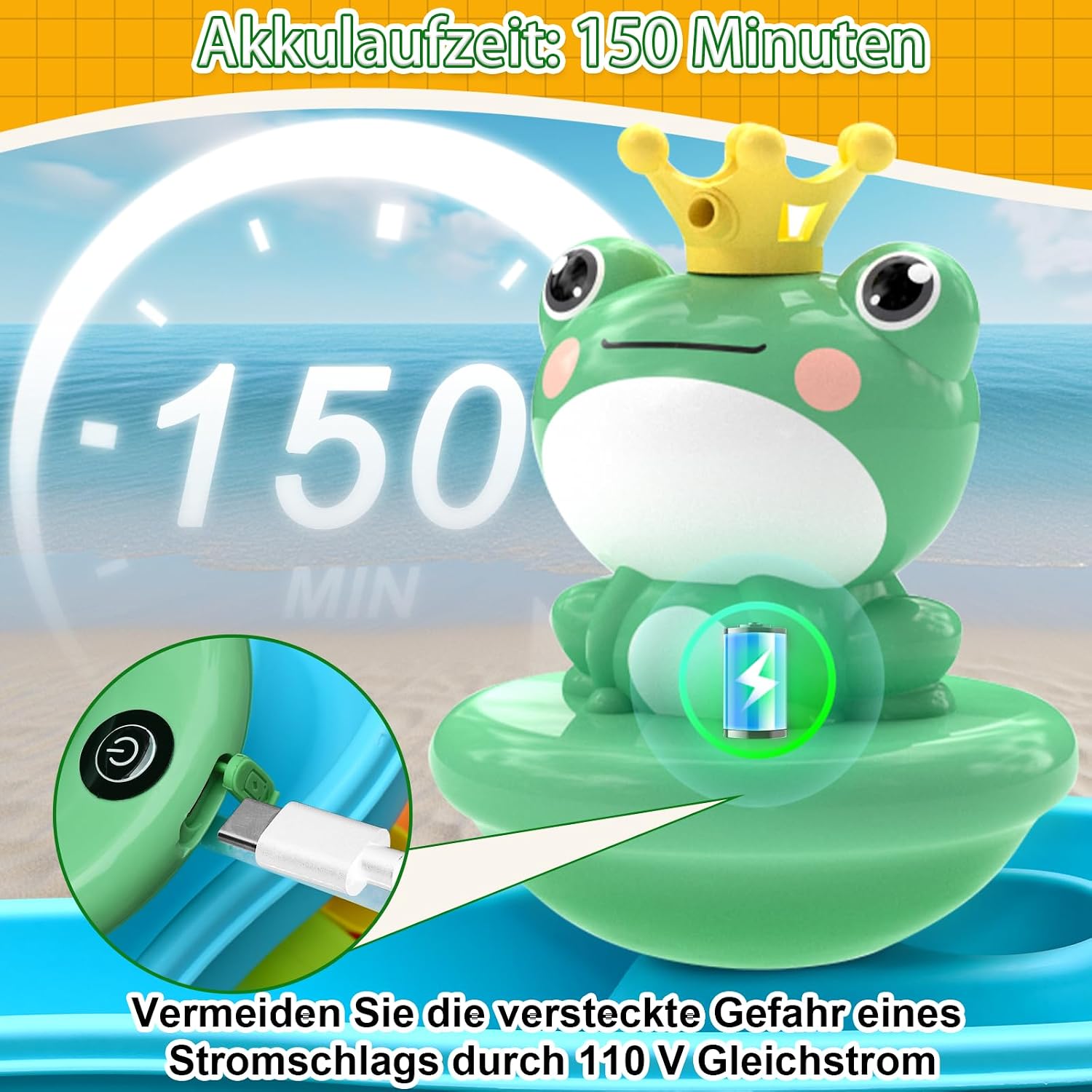 Detalle de weirtoya Wasserpumpe für Wasserspieltisch Kleinkinder – kabellose 3,7-V Spielpumpe mit Magnetmontage