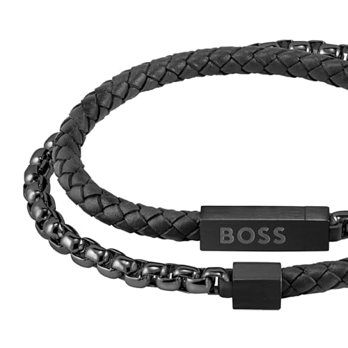 Detalle 2 de BOSS Jewellery Bracelet for Men Collection BLENDED – Stainless Steel & Leather