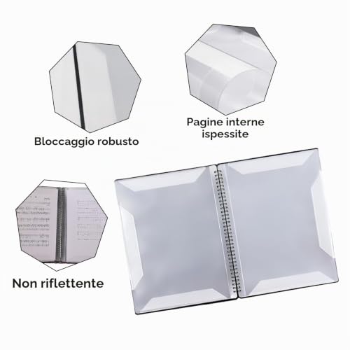 Detalle 2 de Flintronic Porta Spartiti Musicali A4 impermeabile, 60 spartiti, 30 tasche – Nero
