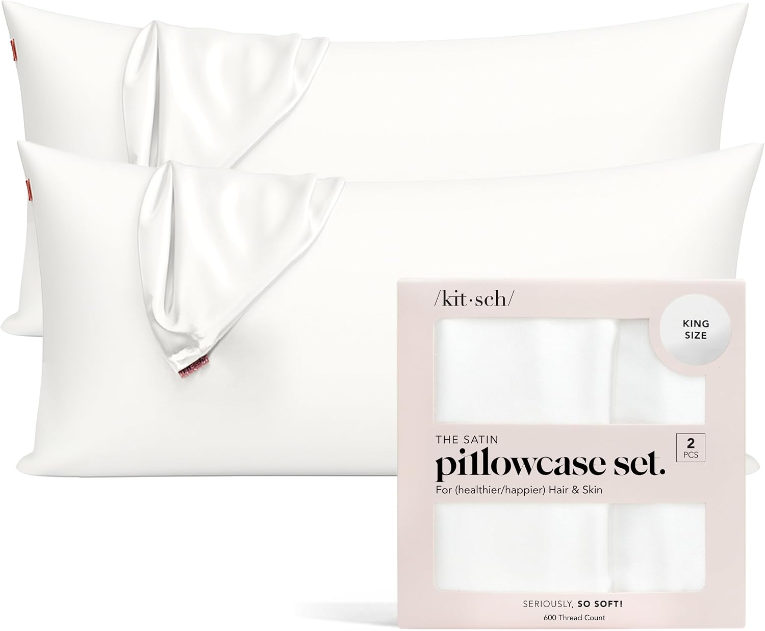 Detalle de Kitsch satin pillowcases, King size