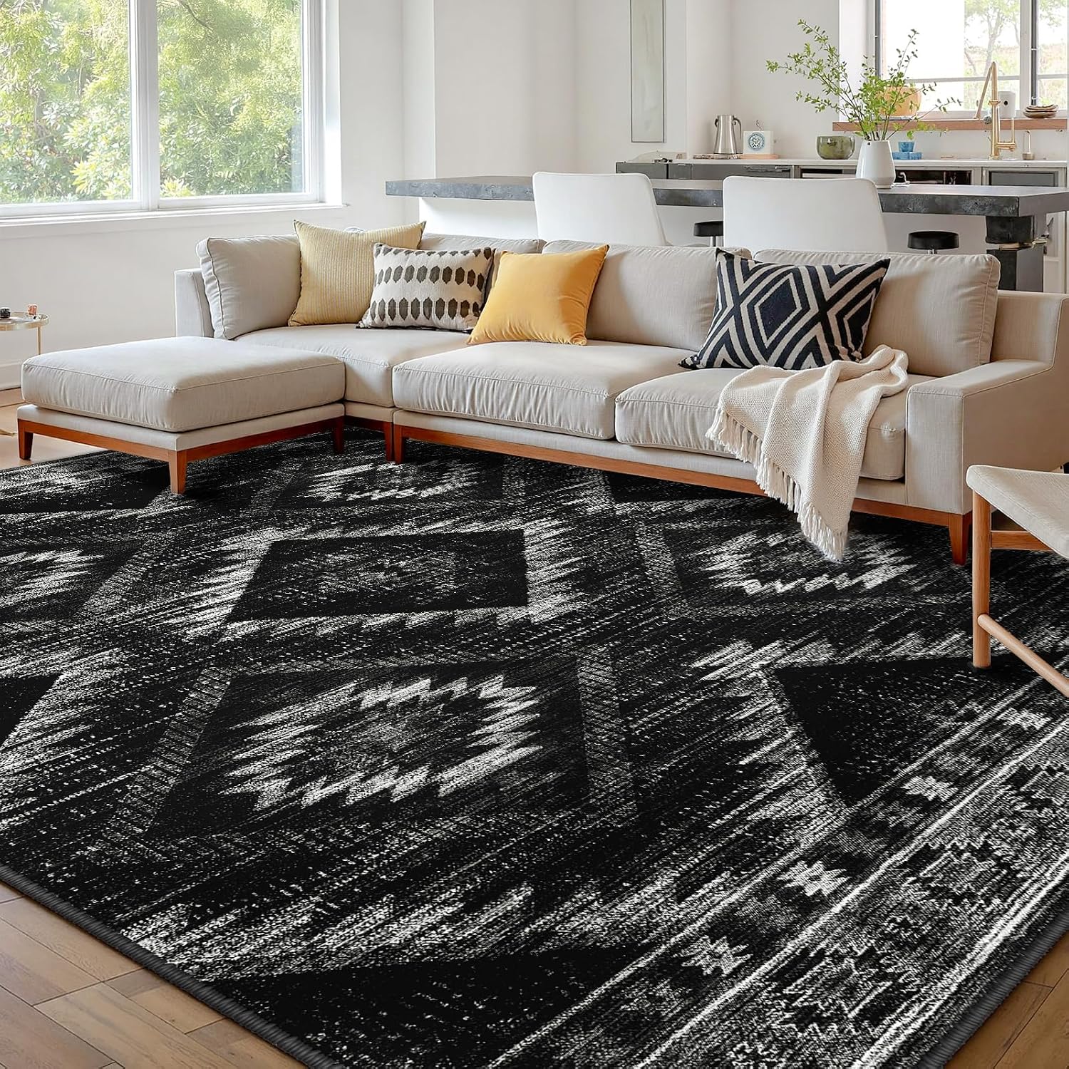 Detalle de 9x12 Machine Washable Western Rug, Low Pile