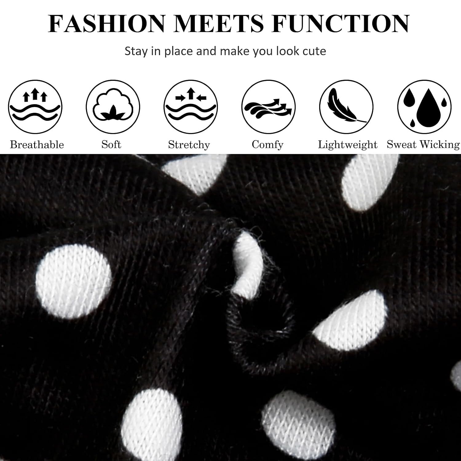 Thumbnail 6 de TERSE Polka Dot Headbands for Women — 6-Pack Polka Dot Hair Bands