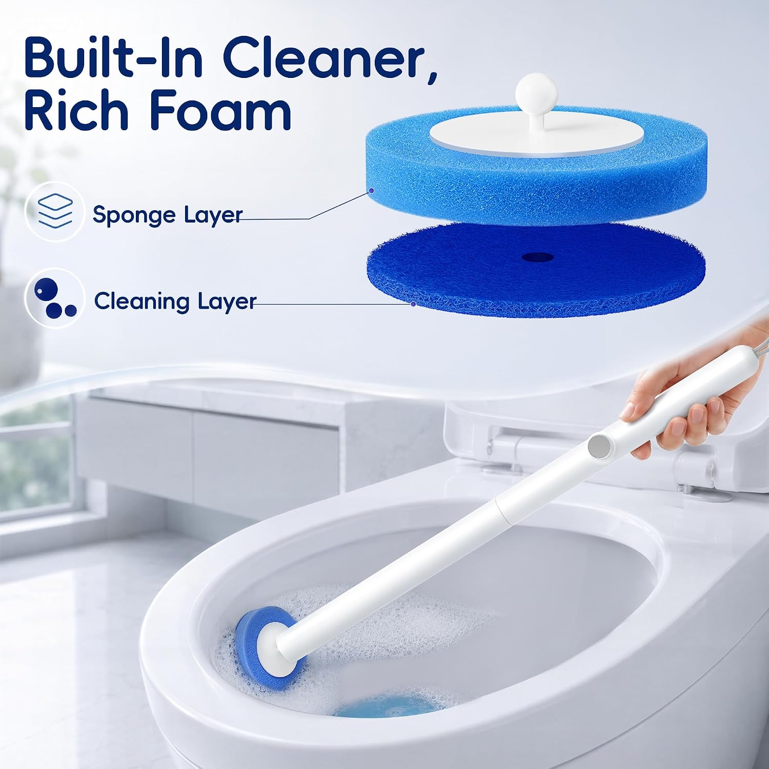 Detalle de LEGUO Toilet Bowl Cleaning Wand with 18 Refills