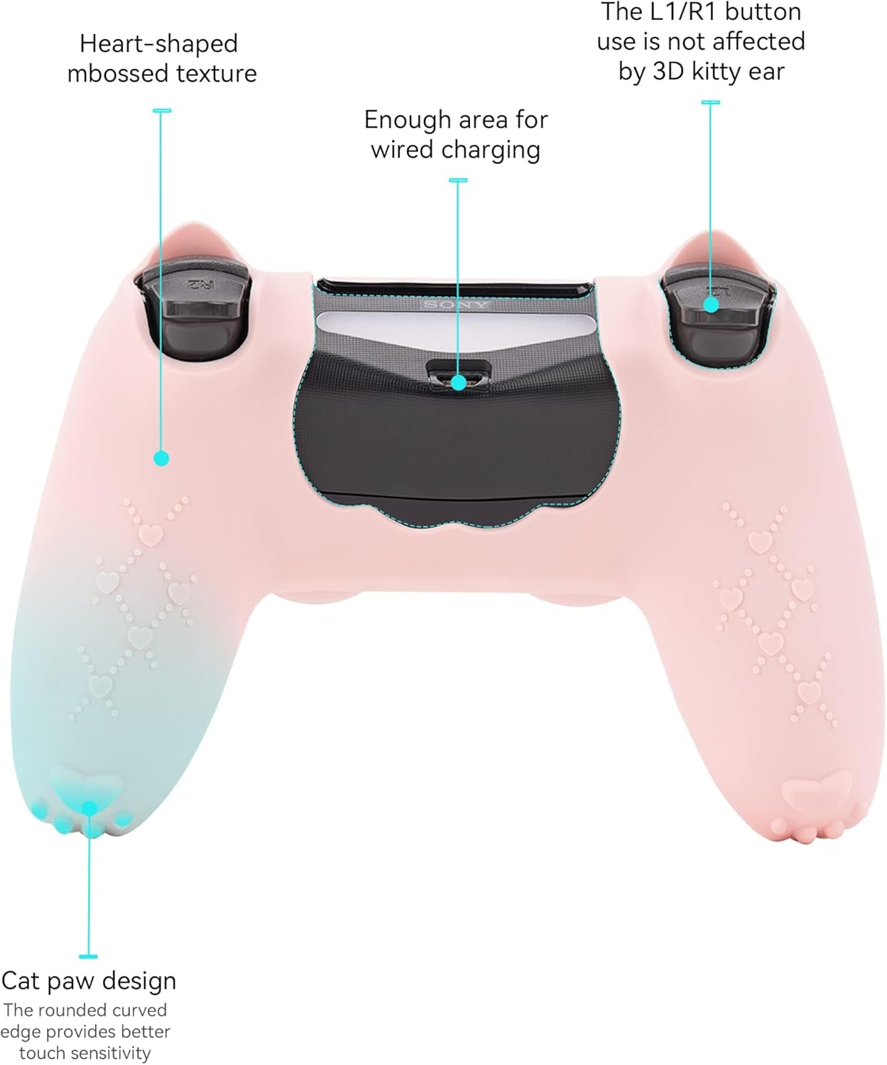 Thumbnail 5 de GeekShare Cat Paw PS4 Controller Cover – Pink