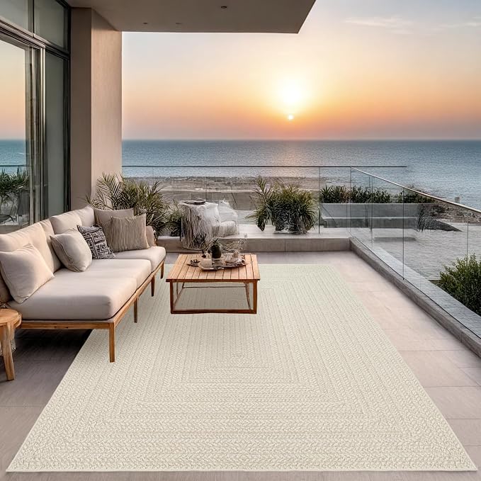 Detalle de The Carpet Kansas 🏡 Alfombra Yute Natural para Patio y Jardín 120x170