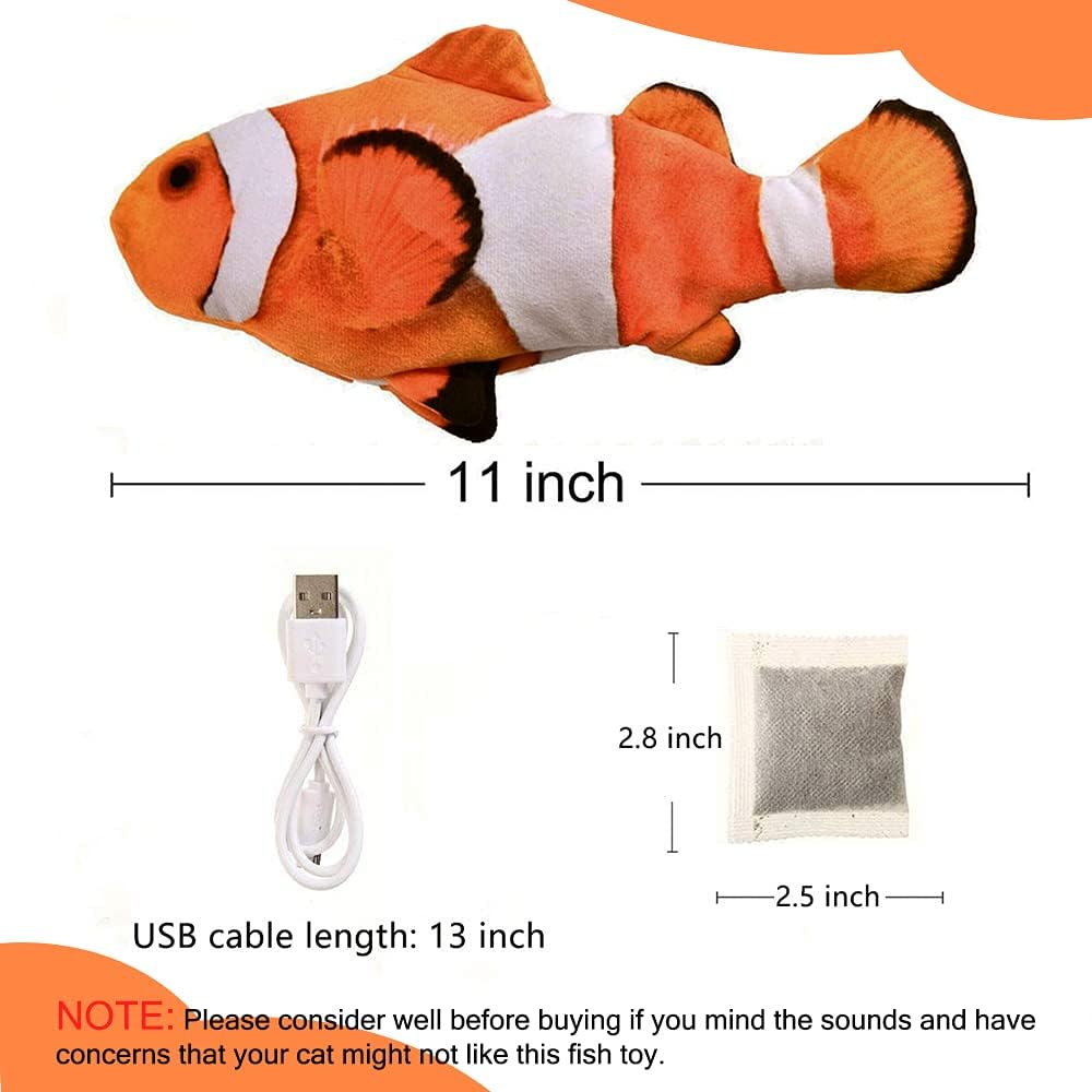Thumbnail 5 de Nepfaivy Floppy Fish Cat Toy (11") – USB-rechargeable interactive catnip fish for indoor play