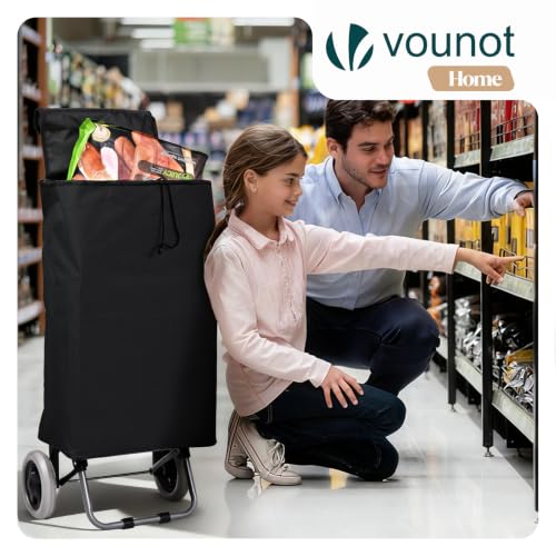 Thumbnail 1 de VOUNOT Chariot de Courses 2 Roues Pliable – 59L, 2 en 1, Sac Oxford avec Poche Zippée