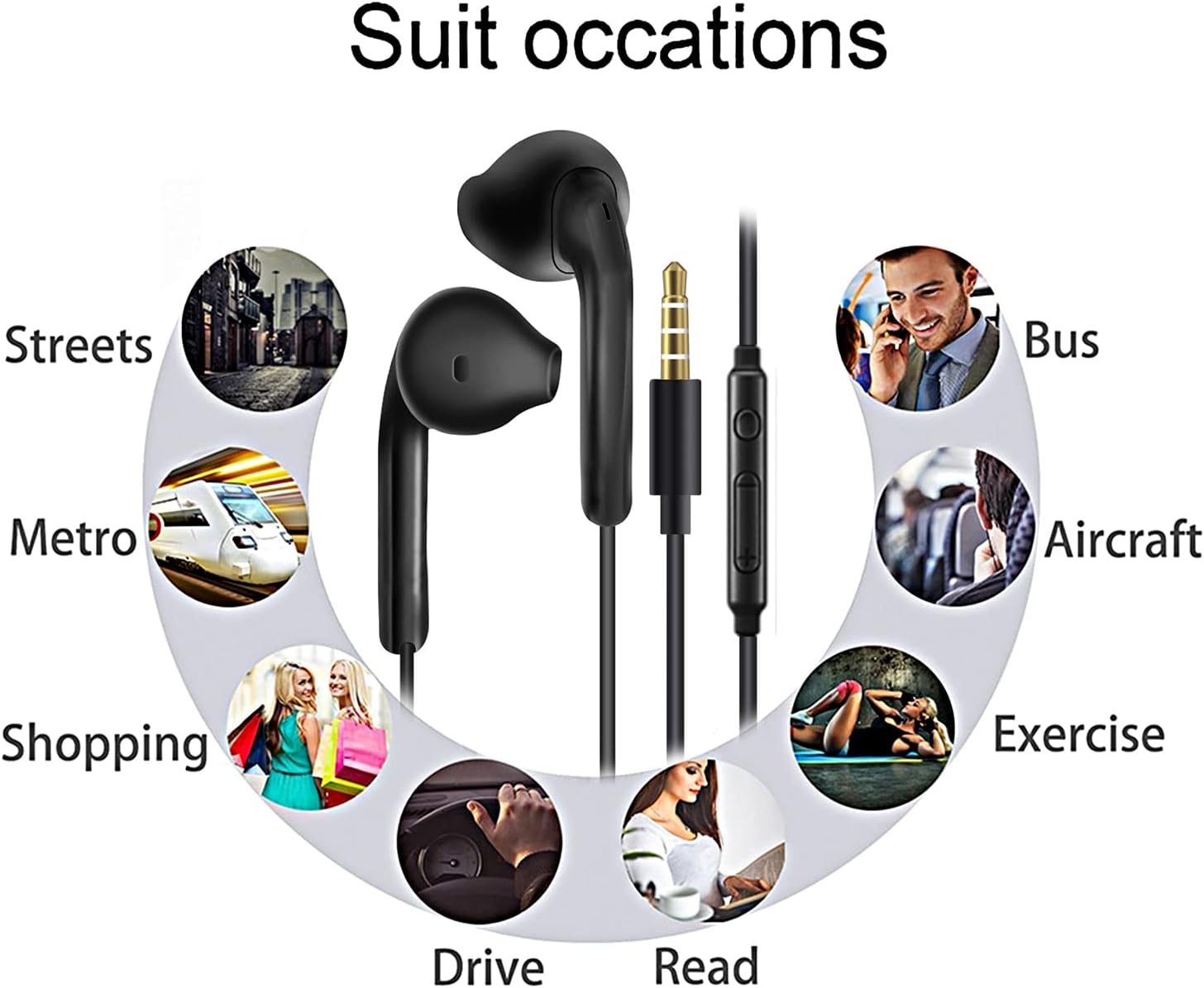 Thumbnail 5 de Generic 2 Pack Wired Earphones with Microphone