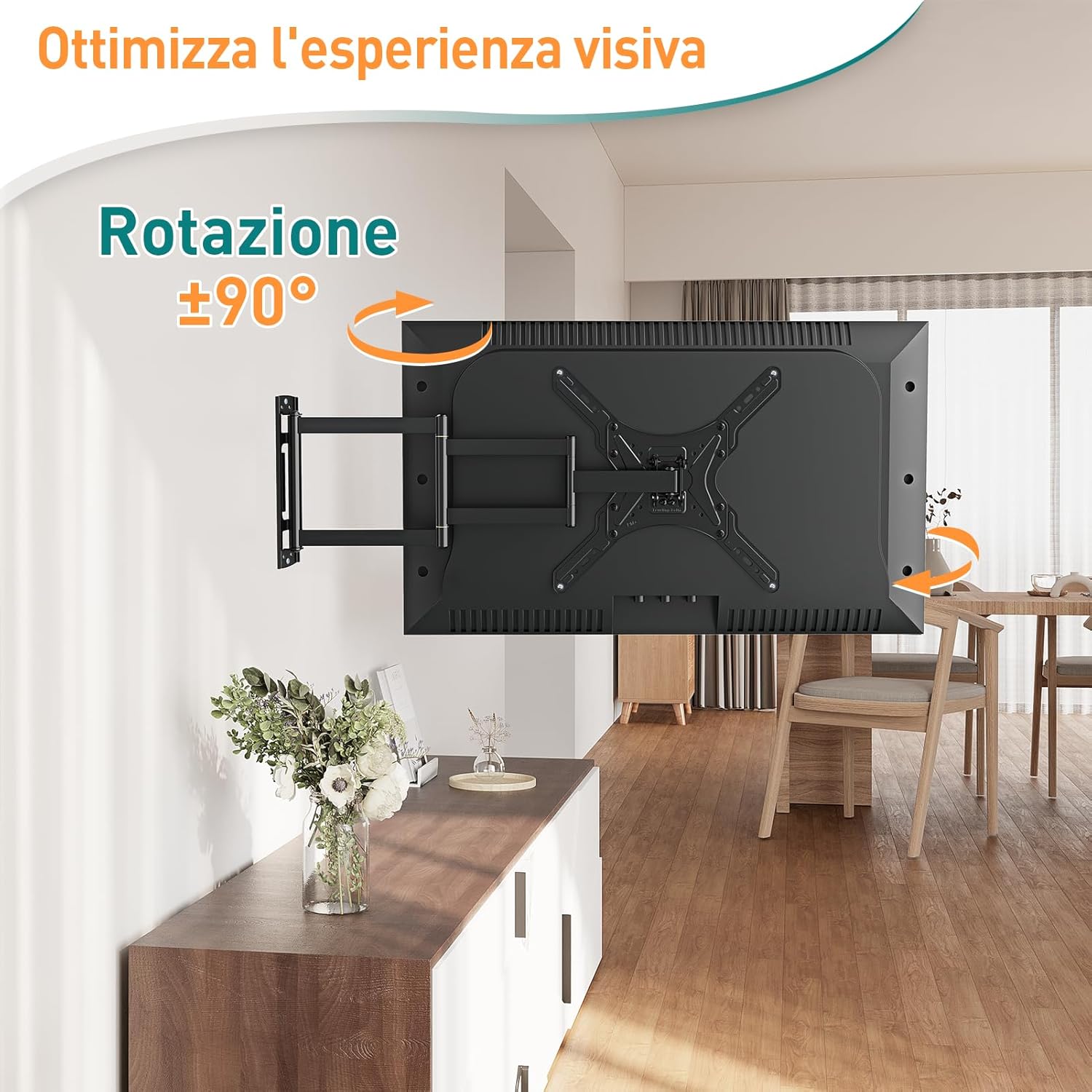 Detalle 2 de ELIVED EV3017: Supporto da parete per TV a lunga portata 26–60" con braccio estensione di 749 mm