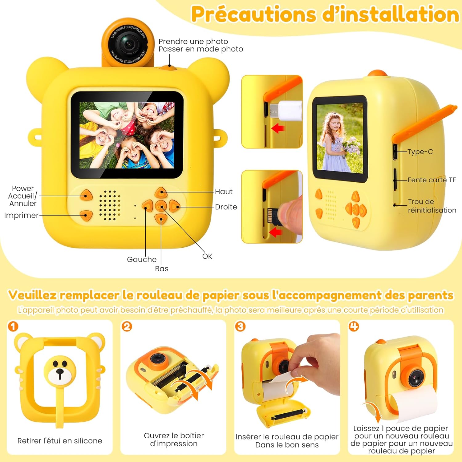 Thumbnail 5 de ARNSSIEN Appareil photo instantané enfant M2 – imprimez vite, objectif rotatif 180°