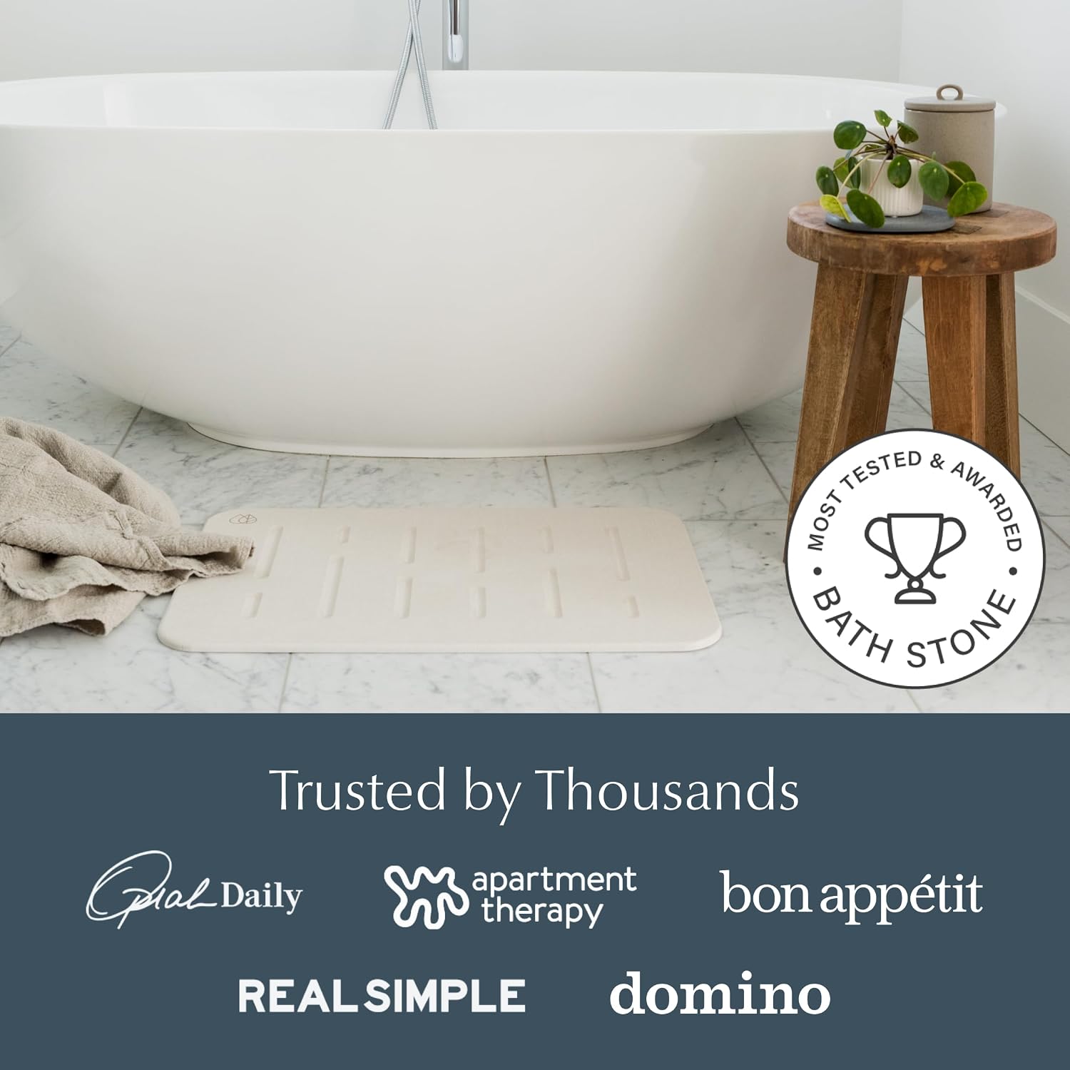 Thumbnail 6 de Dorai Bath Stone Mat 23.6"x15.4" ⚙