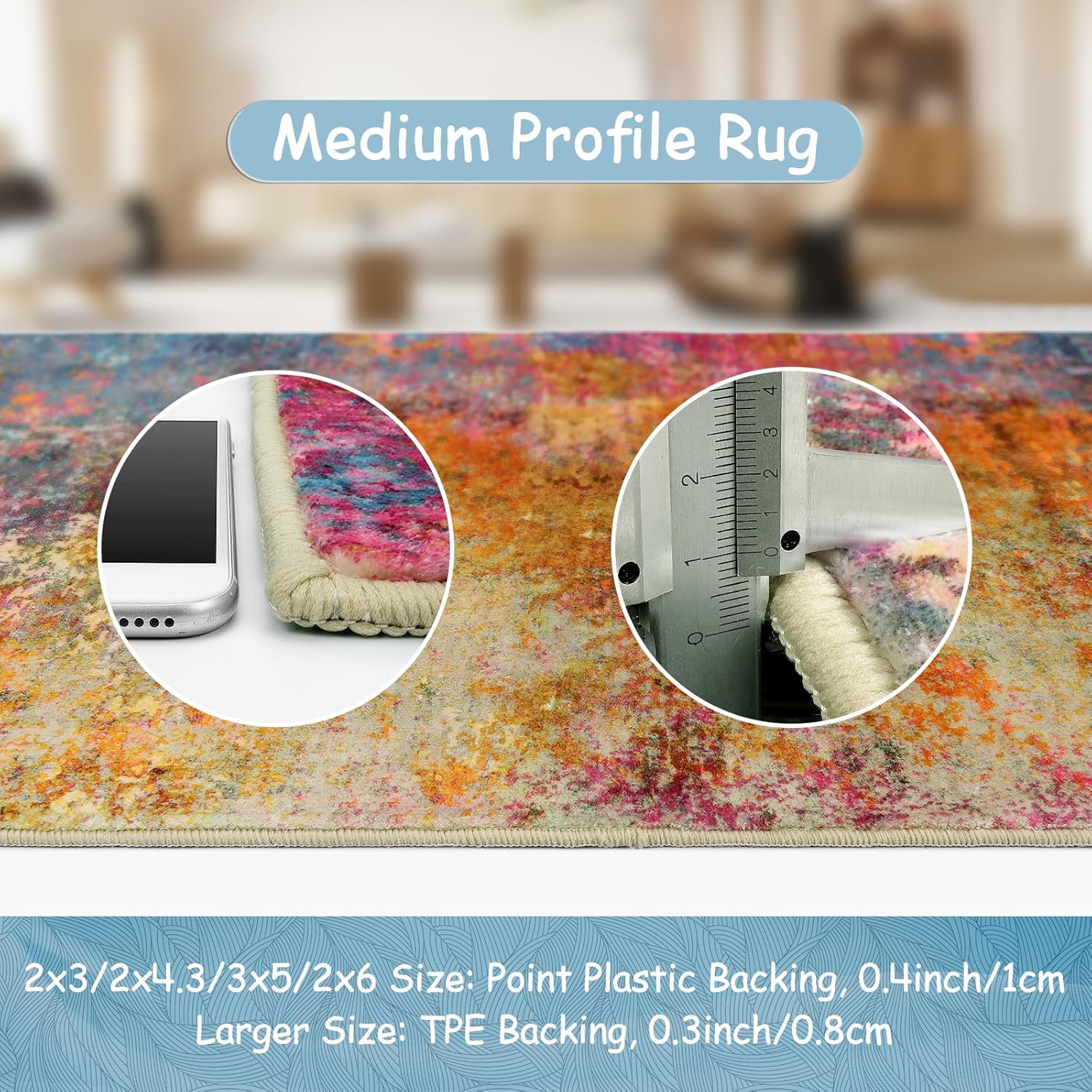 Detalle 1 de Lahome Abstract Area Rug 5x7 Low Pile