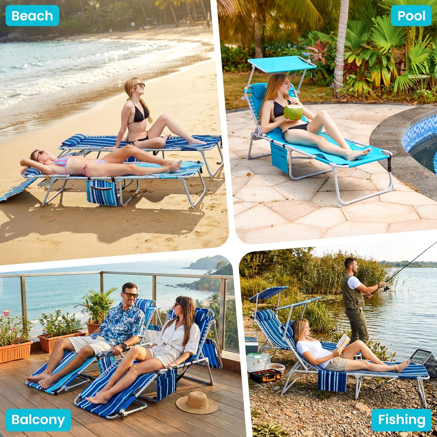 Thumbnail 6 de WEJOY 3-in-1 Tanning Chair 300 lb