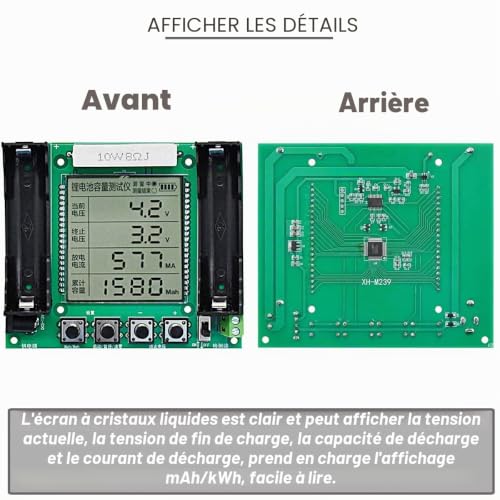 Thumbnail 1 de Youmile Testeur de capacité de batterie lithium 18650 XH M239 – haute précision MAh/MWh