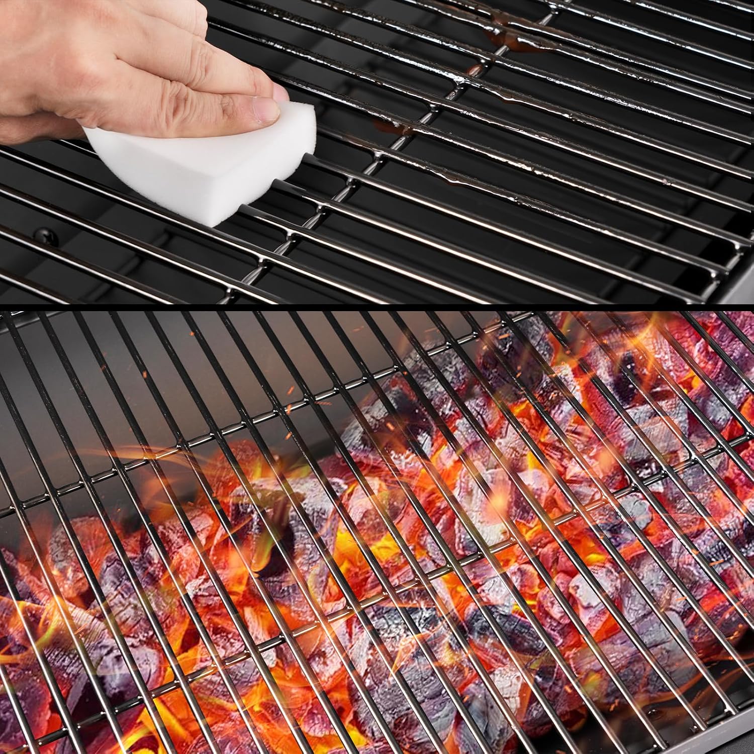 Detalle de Holzkohlegrill mit Deckel & Grillwagen: Kohlegrill mit Grillrost und Thermometer