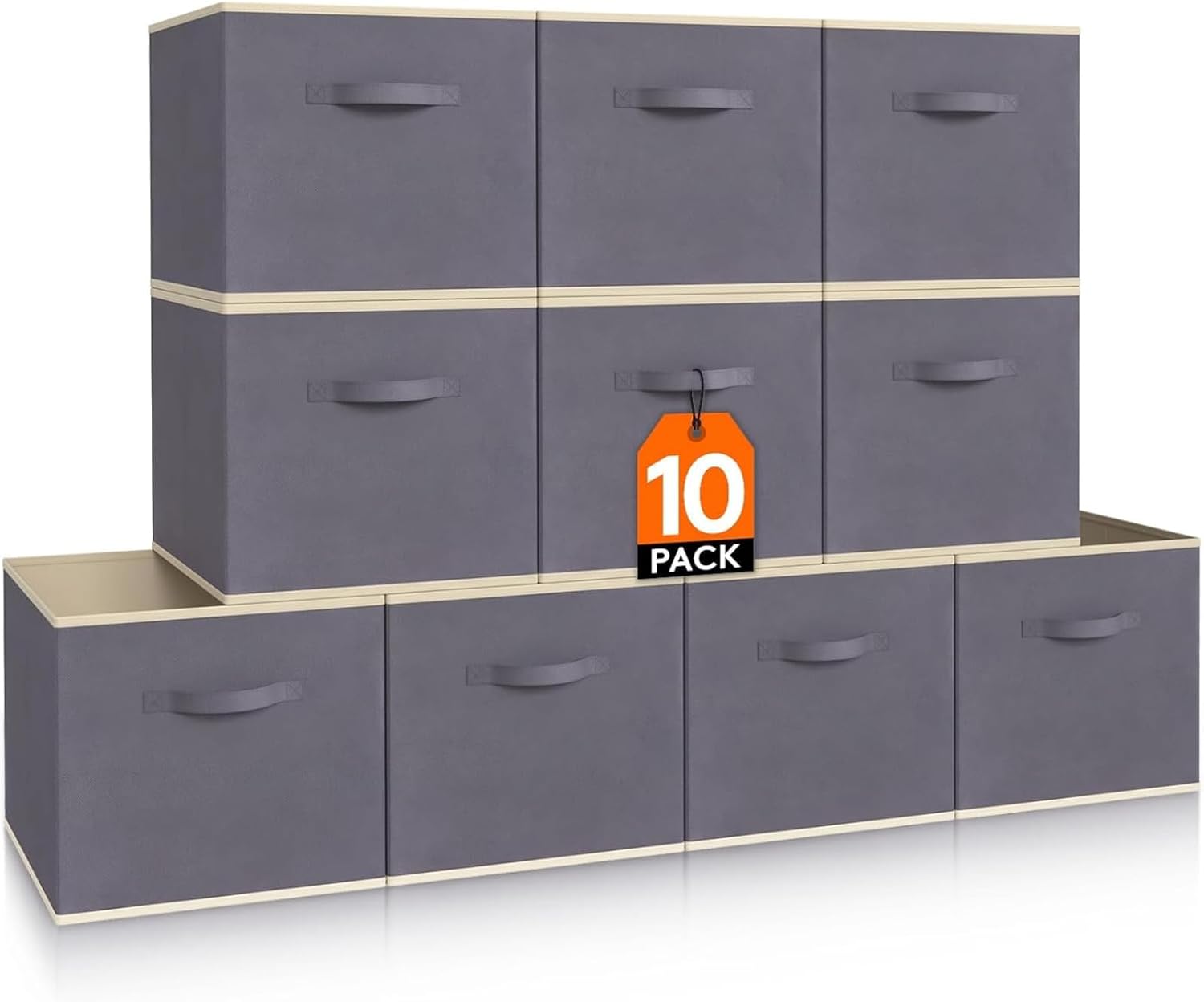 Detalle de Lifewit 23091 hopfällbara förvaringskuber, 10-pack, 18 l, grå