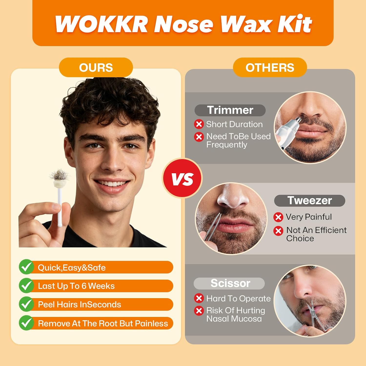 Thumbnail 6 de Wokaar Nose Wax Kit for Men & Women (Nose & Ear Hair Removal) | 100g Wax + 30 Applicators