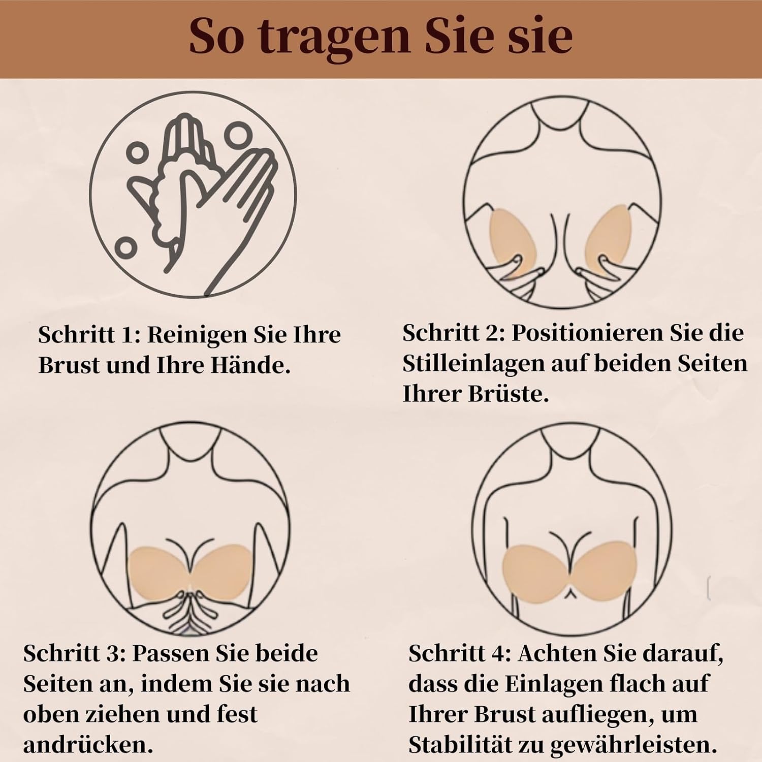 Detalle de Push Up Klebe BH mit Nippelpads – Rückenfrei, Trägerlos und Wiederverwendbar (2 St.)