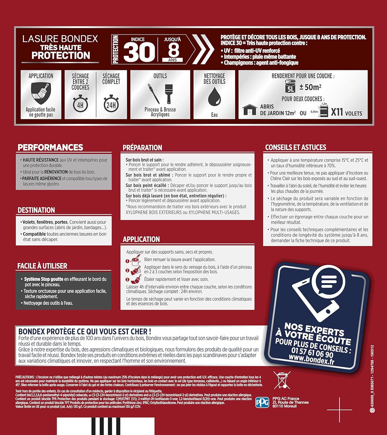 Thumbnail 5 de BONDEX Lasure 2 en 1 Très Haute Protection 8 Ans – Extérieur, Satin – 5L – Chêne Moyen