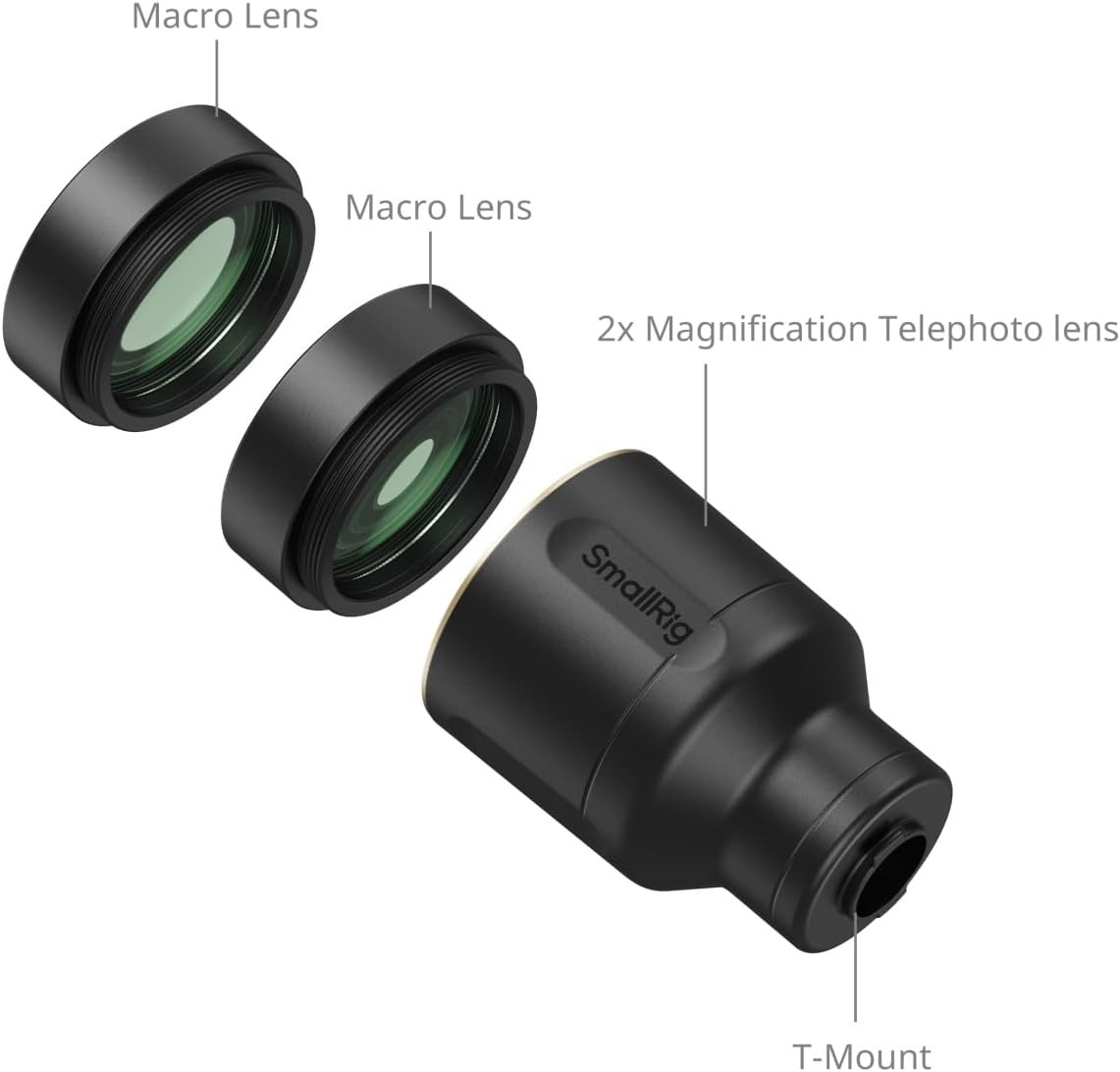Thumbnail 2 de SmallRig T-Mount-5334 Teleobiettivo 2x + kit macro per iPhone 17/16/15 Pro Max