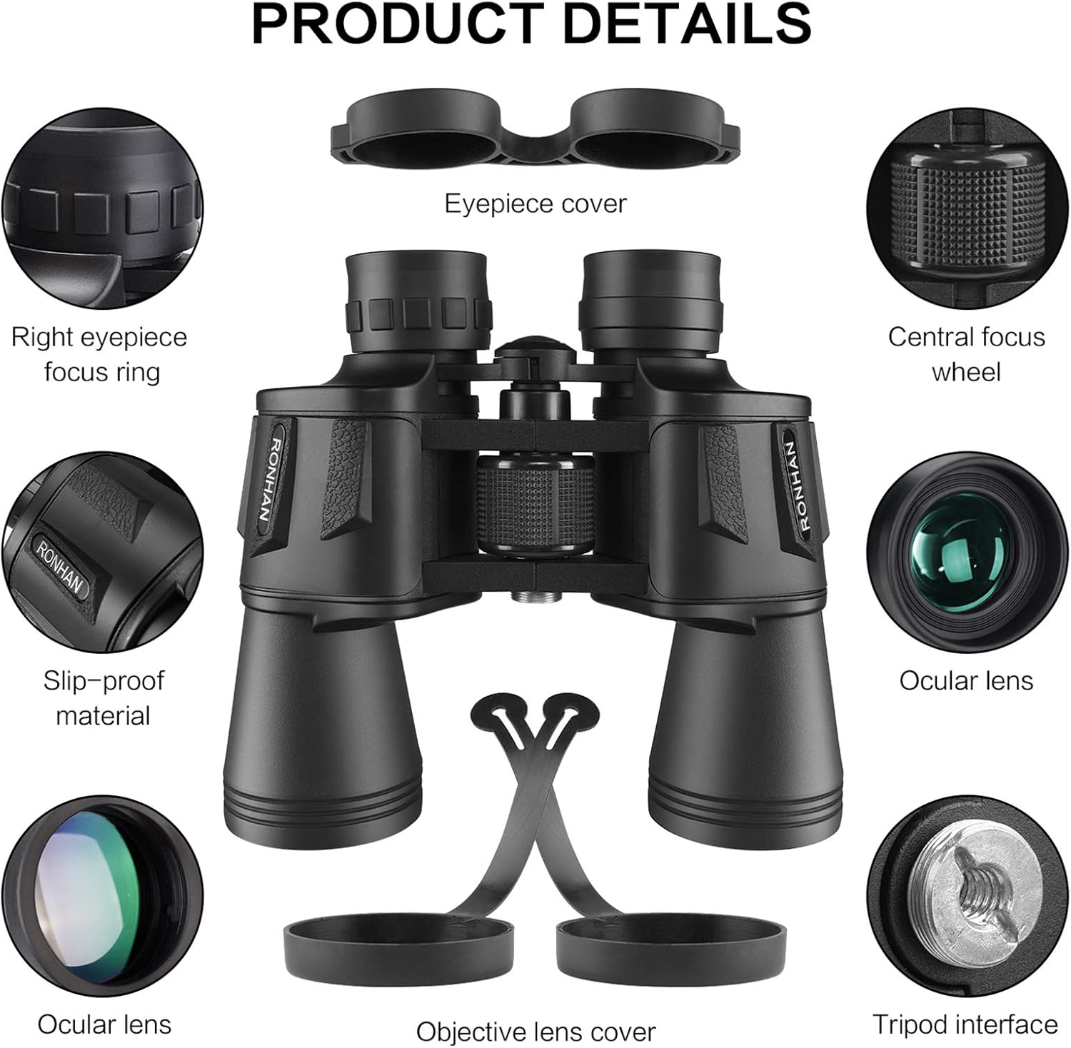 Thumbnail 3 de 20x50 Binoculars for Adults – High Power, Waterproof with Carrying Case