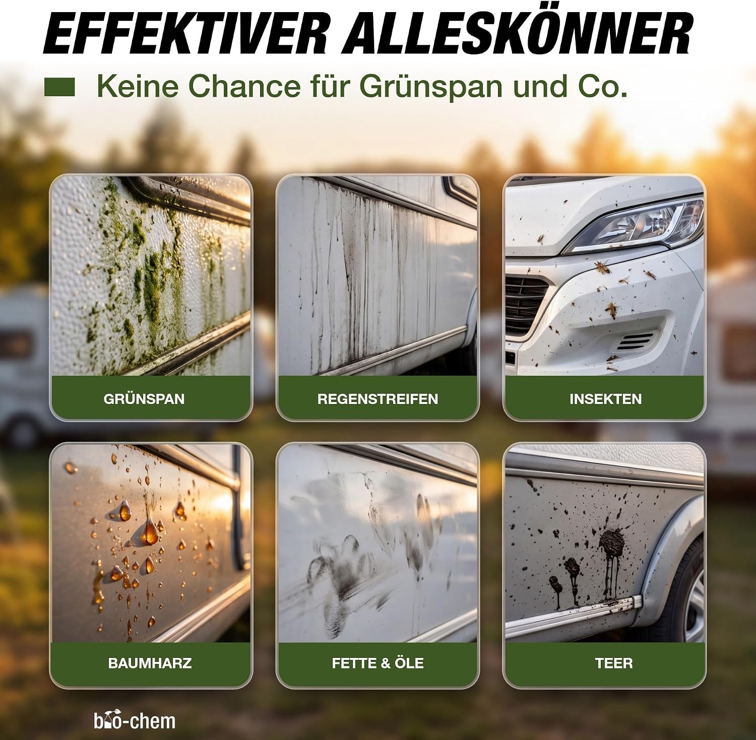 Detalle 1 de bio-chem Caravan & Wohnmobil Reiniger 1L – Außenreiniger