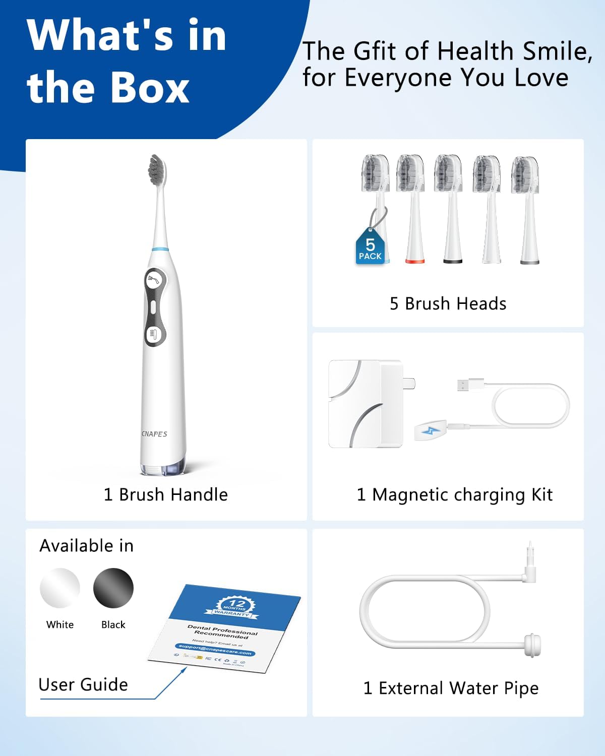Detalle de Electric Toothbrush with Water Flosser: 3-in-1 Sonic Brush & Oral Irrigator for Adults