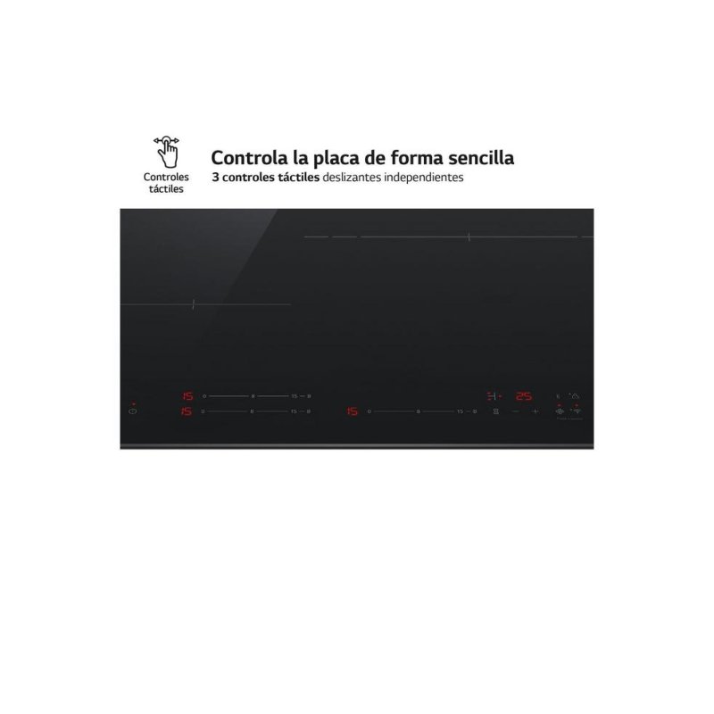 Detalle de Placa de inducción LG CI5Z2421BN, 3 zonas 32 cm, Wi‑Fi, Slider, Negro