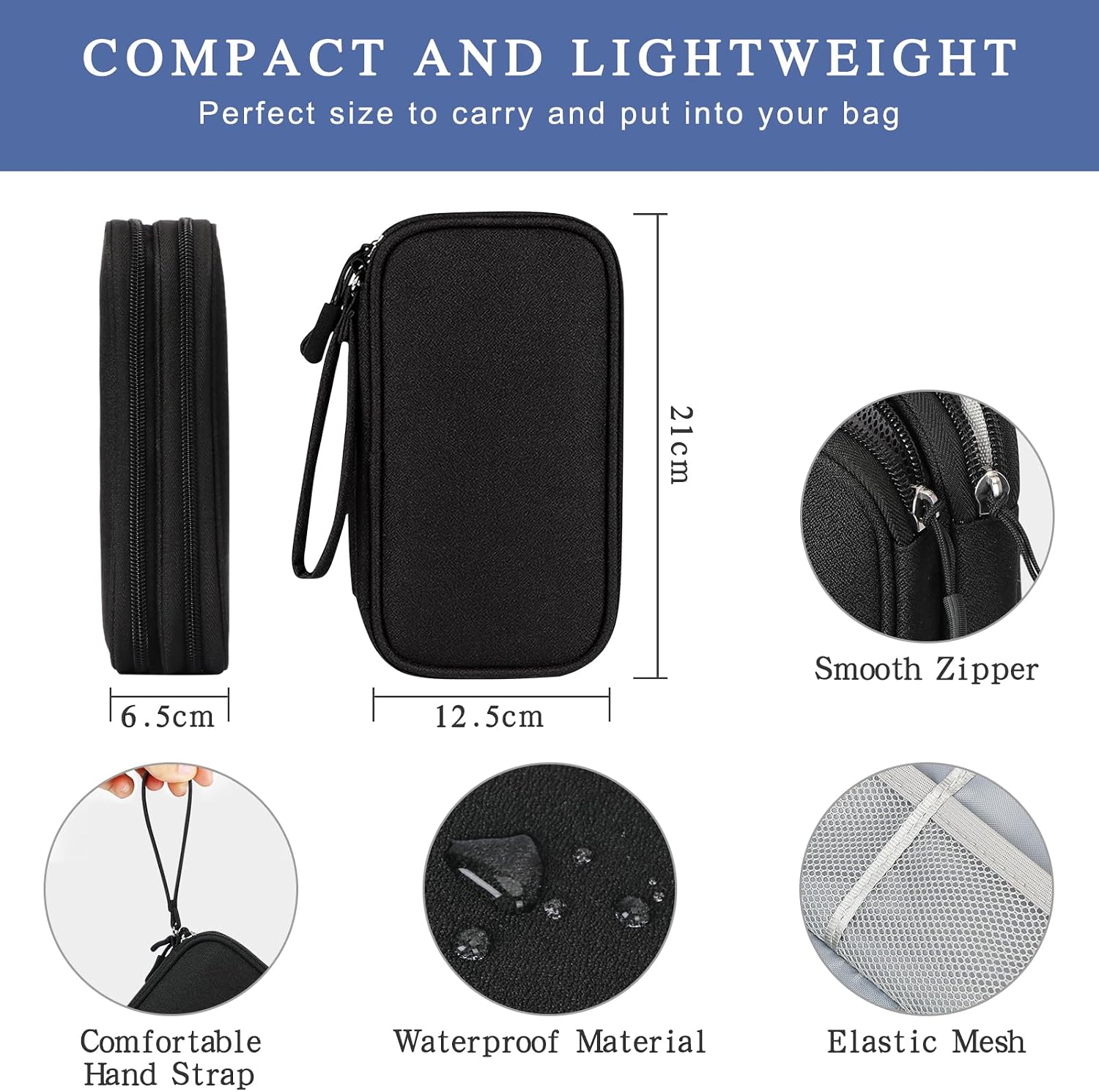Thumbnail 6 de Simpolor Travel Cable Organiser Bag — Double Layer Tech Pouch for Chargers
