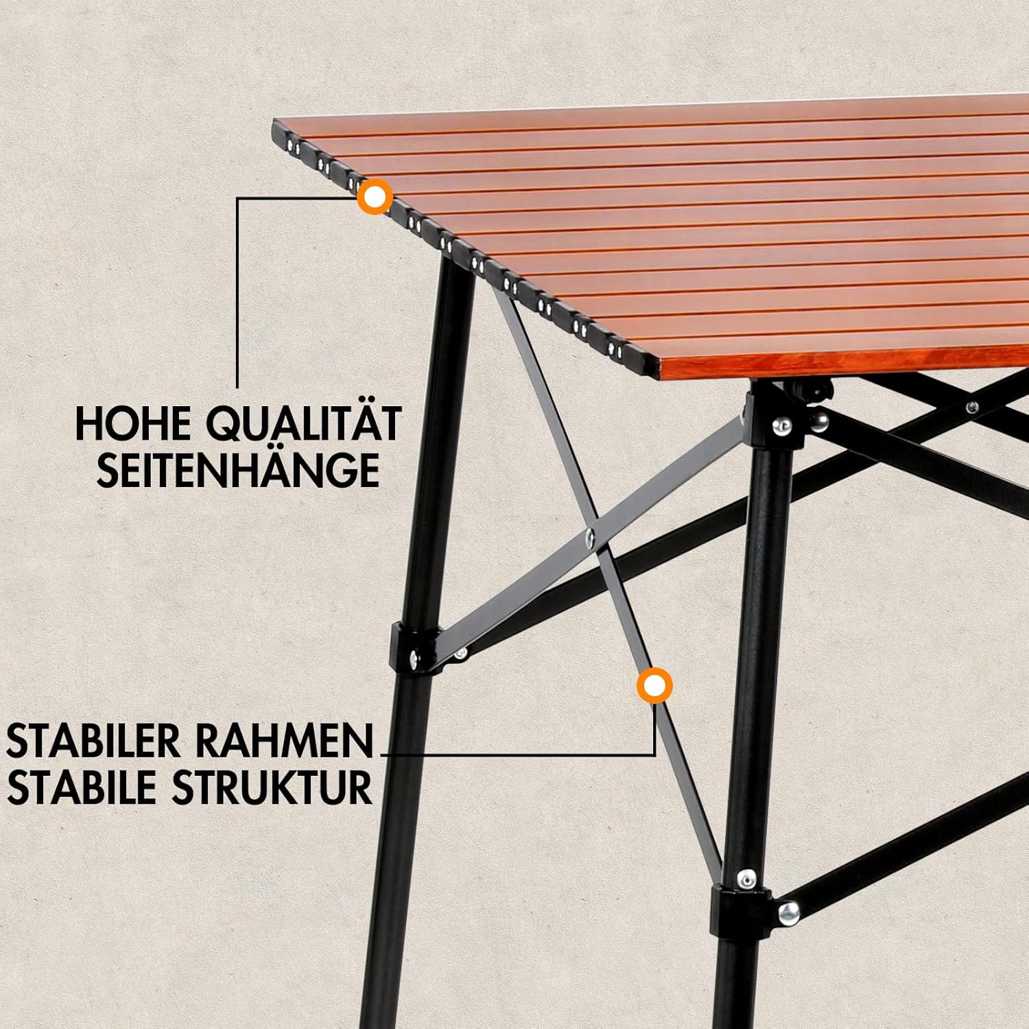Thumbnail 5 de PORTAL klappbarer Campingtisch aus Aluminium – faltbar, tragbar mit Tragetasche