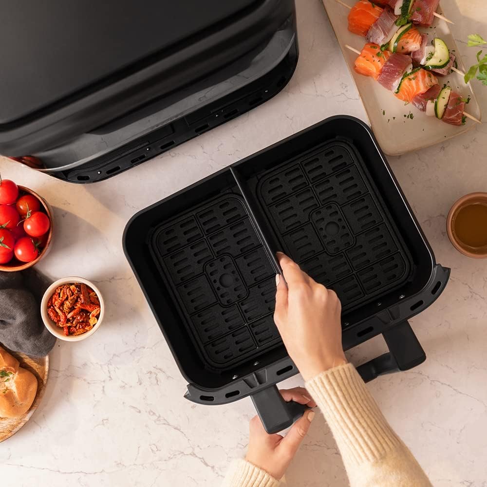 Detalle de Cecotec Friteuse à Air Sans Huile 9L Séparable en 2 – Cecofry Dual 9000 (2850W), PerfectCook, Tactile et Double Température