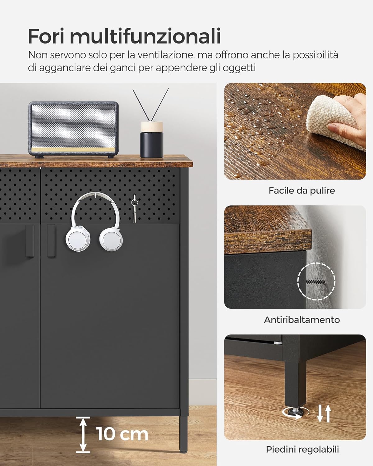Thumbnail 6 de SONGMICS Mobiletto Contenitore 40 x 80 x 76 cm