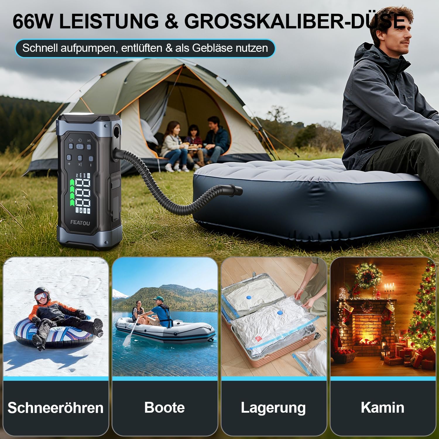 Detalle 2 de Starthilfe Powerbank 7000A Autostarter mit Luftpumpe