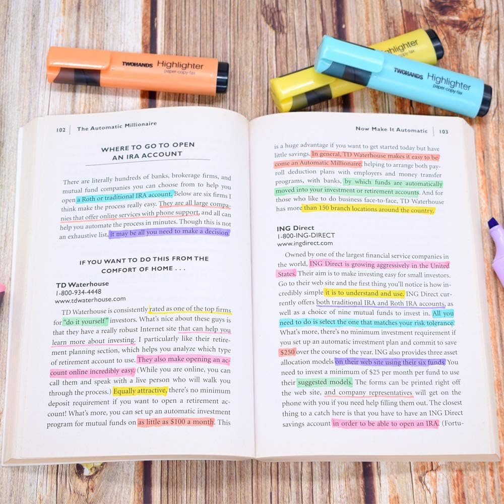Detalle 1 de TWOHANDS 2109 Highlighters, 6 Pastel Colors, Chisel Tip