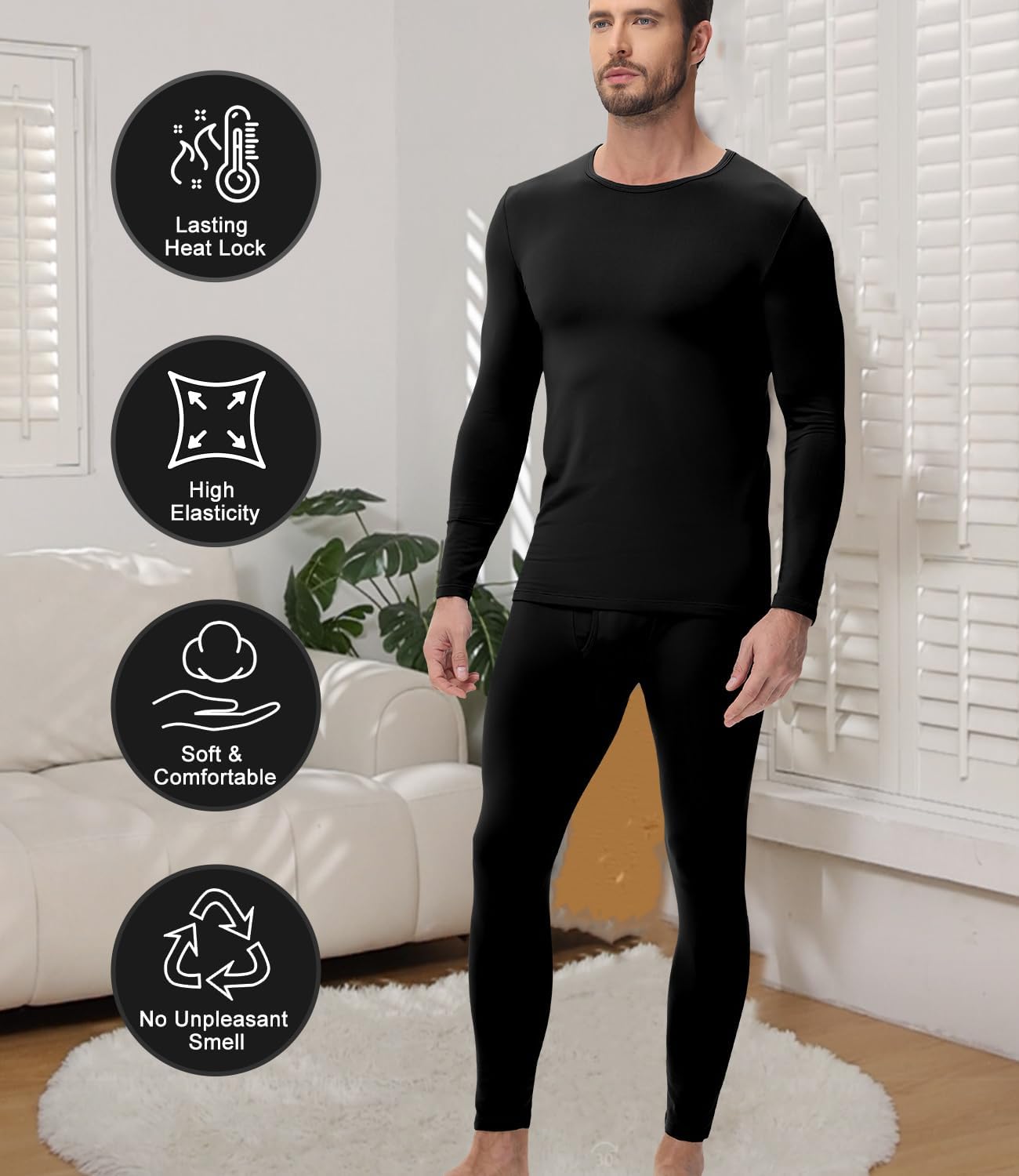 Thumbnail 3 de wirarpa Men's Thermal Underwear Set Fleece Lined Base Layer